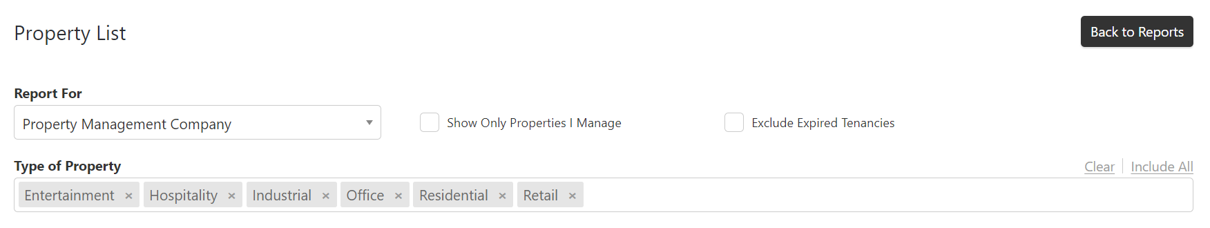 Property List Report ReLeased Help