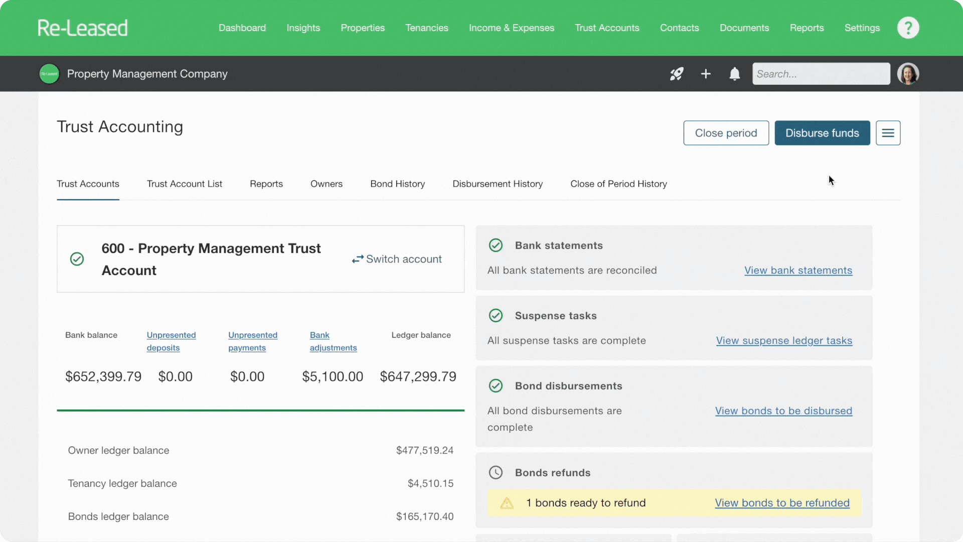 Start disbursement example