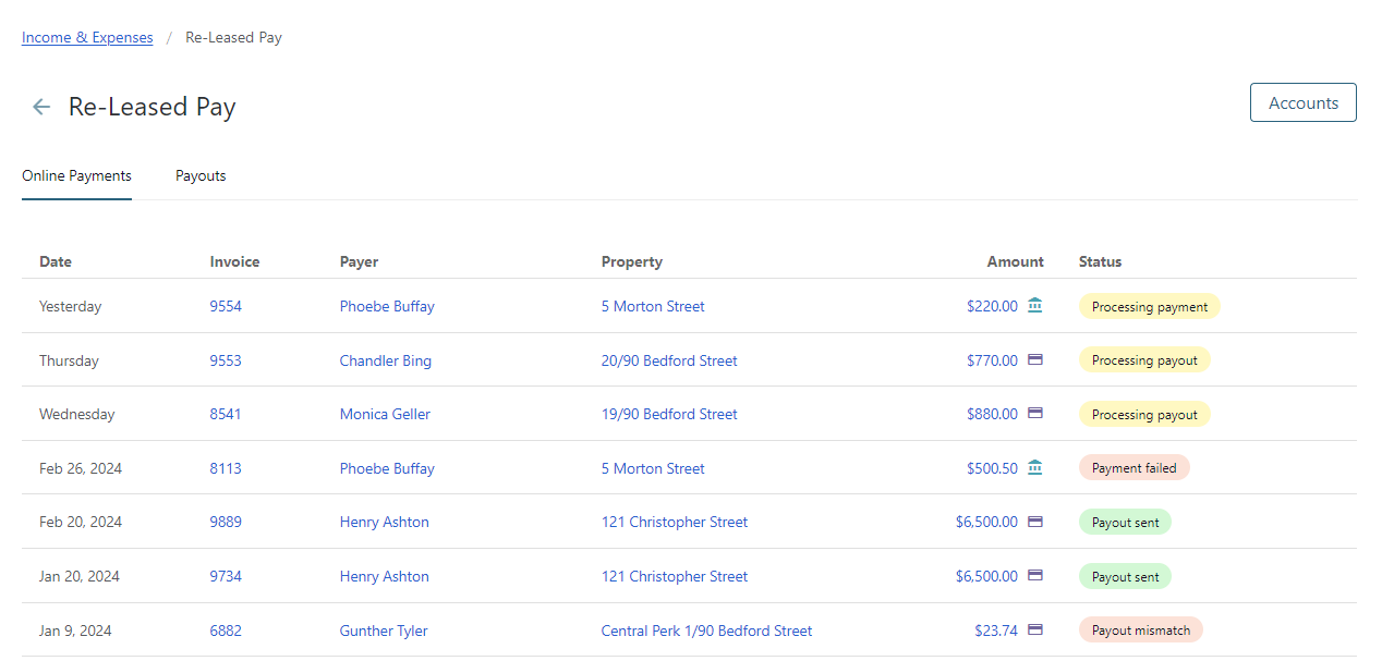 Re leased pay payments hub re leased help